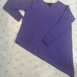 Karen Kane Vibrant Purple Crew Neck A Symmetrical Sweater